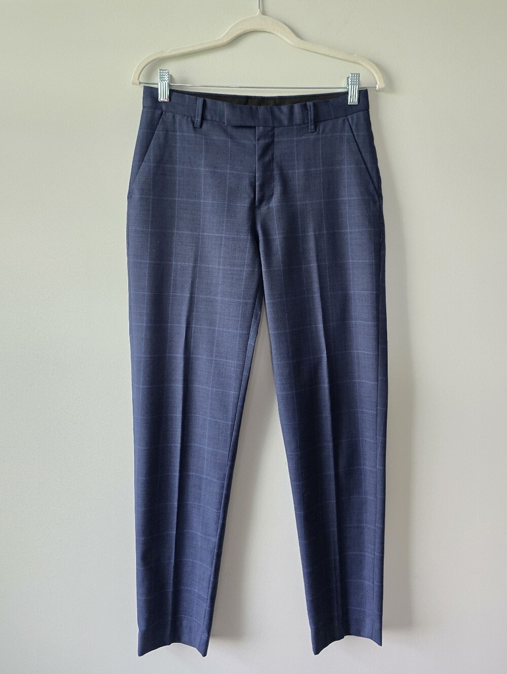 Boys Class Club Navy Windowpane Dress Pants
